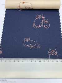 1025-1236-1 200本 ブロード 刺繍 メガネネコ[生地] 北高 サブ画像