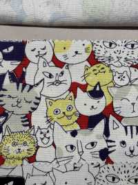 850536 SEVENBERRY® オックス 未晒コットン ニャンコミックス[生地] VANCET サブ画像