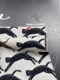 KTS7103 絹麻シーチング 猫青海波 プリント[生地] コットンこばやし サブ画像