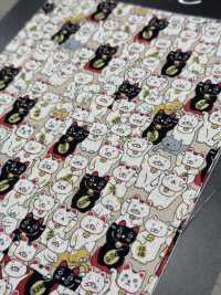 KTS7106 綿麻キャンバス 招き猫 プリント[生地] コットンこばやし サブ画像