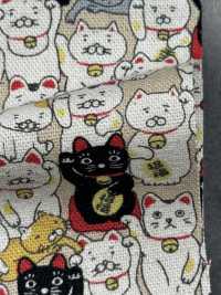 KTS7106 綿麻キャンバス 招き猫 プリント[生地] コットンこばやし サブ画像