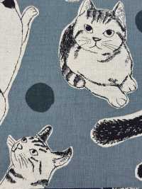 KTS7110 綿麻キャンバス Big 猫 プリント[生地] コットンこばやし サブ画像