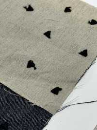 ON43697NA 綿麻デニムライク刺繍 4inch (生成)[生地] 小原屋繊維 サブ画像