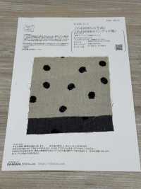 ON43698ID 綿麻デニムライク刺繍 4inch ドット(インディゴ風)[生地] 小原屋繊維 サブ画像