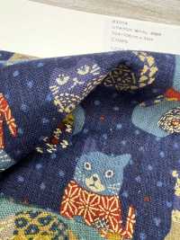 83074 ムラ糸クロス 昔ぐらし金猫絣[生地] VANCET サブ画像