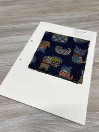 83074 ムラ糸クロス 昔ぐらし金猫絣[生地] VANCET サブ画像