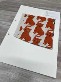 850575 オックス 未晒コットン ねこちどり[生地] VANCET サブ画像