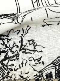 28117 綿麻シーチング 風景画 プリント エンジェルソフト加工[生地] SUNWELL(サンウェル) サブ画像