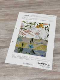 28118 綿麻シーチング水彩プリントエンジェルソフト加工[生地] SUNWELL(サンウェル) サブ画像