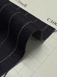 810-YWG 針抜き ストライプ デニム 11oz[生地] 吉和織物 サブ画像