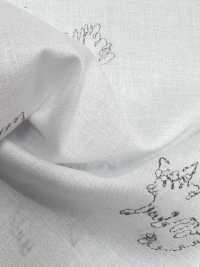 1026-648-1 60ローン 刺繍 ネコ[生地] 北高 サブ画像