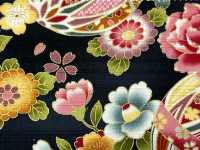 AP62902 色彩文様 ゴールドプリント サテン (丸巻)[生地] コスモテキスタイル サブ画像