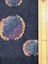 FY1589-IDC20CUT ドット柄カラフル カット ジャガード デニム[生地] ダックテキスタイル サブ画像