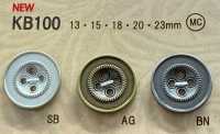 KB100 ヴィンテージ調 メタル釦 フチあり[ボタン] 大阪プラスチック工業(DAIYA BUTTON) サブ画像