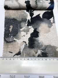 7027-720-1 麻 100 シーチング 水彩大花[生地] 北高 サブ画像