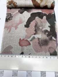 7027-720-1 麻 100 シーチング 水彩大花[生地] 北高 サブ画像