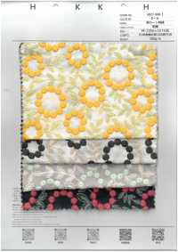 4027-848-1 綿 ローン 刺繍 ボンボンフラワー レース[生地] 北高 サブ画像