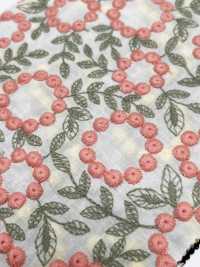 4027-848-1 綿 ローン 刺繍 ボンボンフラワー レース[生地] 北高 サブ画像