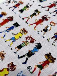 DP-7940-5 60ローン インクジェットプリント 猫サッカー[生地] 北高 サブ画像