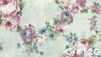 RU2530 RURU BOUQUET Rose Wreath プリント シーチング (丸巻)[生地] コスモテキスタイル サブ画像