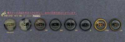 HB310 本水牛製 表穴4つ穴ボタン