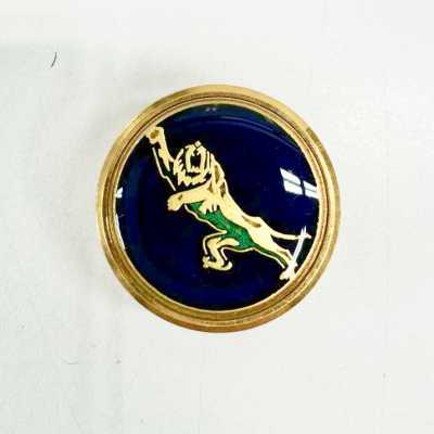 303 国産 スーツ・ジャケット用メタルボタン 虎柄ネイビー ゴールド