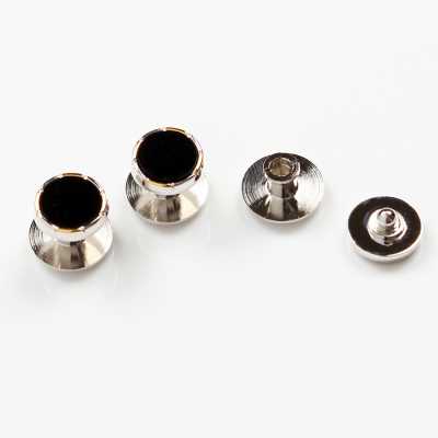 CB-1 スタッドボタン オニキス ゴールド&シルバー丸型