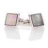 P-2 純銀製フォーマルカフス 黒蝶貝 シルバー四角型