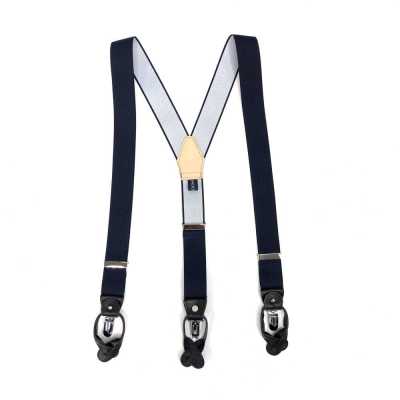 SR-NAVY SR-NAVY サスペンダー EXCYブレーシーズ ネイビー 無地 2in1 35mm エラスティック