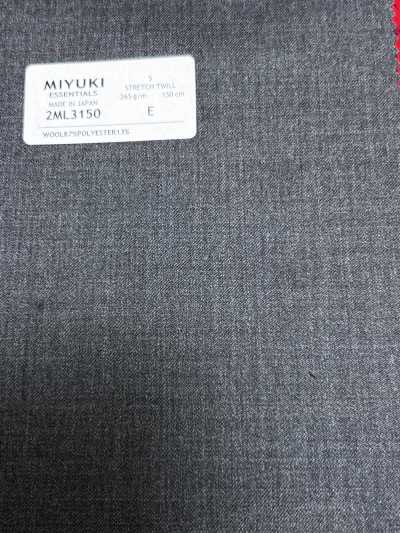 2ML3150 26AW 御幸生地 MIYUKI エッセンシャルズ ESSENTIALS STRETCH TWILL ミディアムグレー 無地