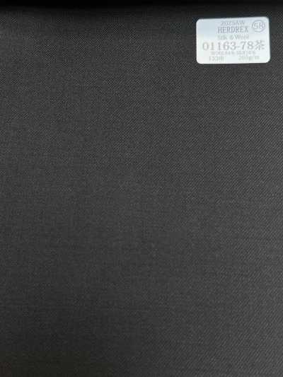 01163-78 26AW HERDREX 【Silk & Wool】 シルクアンドウール ダークブラウン 無地