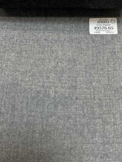 49576-65 26AW HERDREX 【Grace Flannel】 グレイスフランネル ライトグレー 無地