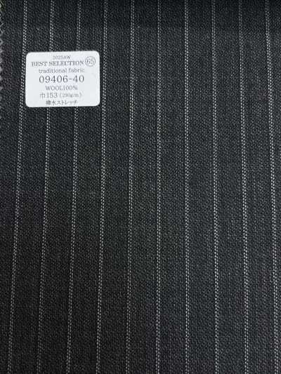 09406-40 26AW BEST SELECTION 【traditional fabric】トラディショナルファブリック 撥水ストレッチ グレー ストライプ