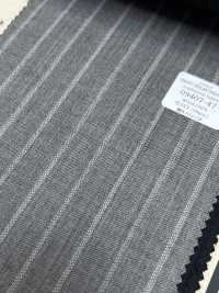 09407-47 25AW BEST SELECTION 【traditional fabric】トラディショナルファブリック 撥水ストレッチ ライトグレー ストライプ[生地] 国島株式会社 サブ画像
