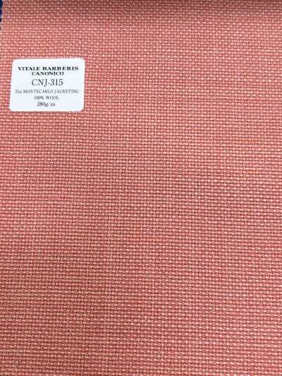 CNJ315 CANONICO(カノニコ) 定番 21μMONTECARLO JACKETING ホップサック オレンジ 無地