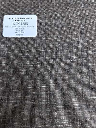 16CN1553 26SS VBC ヴィターレ・バルベリス・カノニコ SUPERSONIC NATURAL STRETCH  WOOL SILK & LINEN TROPICAL