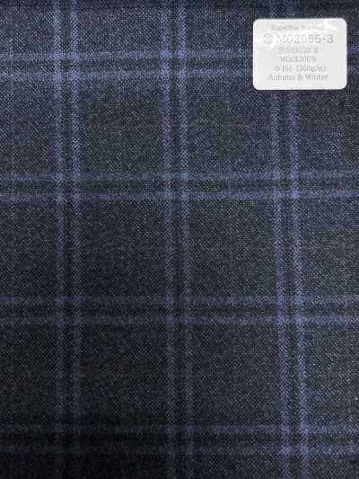 M02065-3 KUNISHIMA1850 Exclusive line 【Superfine Worsted】ブルー 杢チェック
