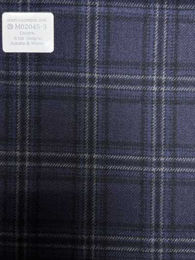 M02045-3 KUNISHIMA1850 Exclusive line 【SOMO CASHMERE 100%】 紺 3Dチェック