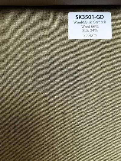 SK3501-GD 定番  国産 シルクウールストレッチ ゴールド