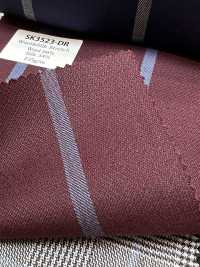 SK3523-DR 定番  国産 シルクウールストレッチ ストライプ ダークレッド[生地] 細井商事株式会社 サブ画像