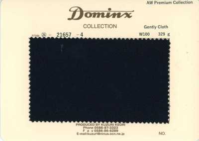 21657-4 定番 Gently　Cloth ウール100% DOMINX(ドミンクス) プレミアムコレクション 黒