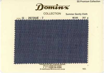 20720JE-7 定番 SummerGentlyCloth ウール100% DOMINX(ドミンクス) プレミアムコレクション グレー