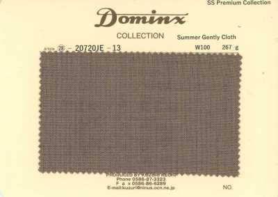20720JE-13 定番 SummerGentlyCloth ウール100% DOMINX(ドミンクス) プレミアムコレクション 茶