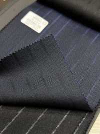 69580-38 26AW HERDREX 【Silk & Wool】 シルクアンドウール 紺 シャドウストライプ[生地] 国島株式会社 サブ画像