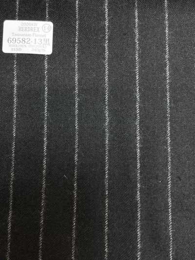 26AW HERDREX 【Tasmanian Flannel】 シルクアンドウール 黒 ストライプ