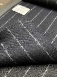 69582-34 26AW HERDREX 【Tasmanian Flannel】 シルクアンドウール 紺 ストライプ[生地] 国島株式会社 サブ画像