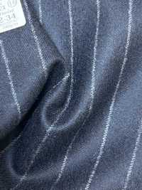 69582-34 26AW HERDREX 【Tasmanian Flannel】 シルクアンドウール 紺 ストライプ[生地] 国島株式会社 サブ画像