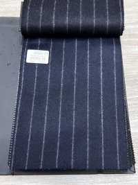 69582-34 26AW HERDREX 【Tasmanian Flannel】 シルクアンドウール 紺 ストライプ[生地] 国島株式会社 サブ画像