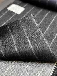 69582-41 26AW HERDREX 【Tasmanian Flannel】 シルクアンドウール チャコール ストライプ[生地] 国島株式会社 サブ画像