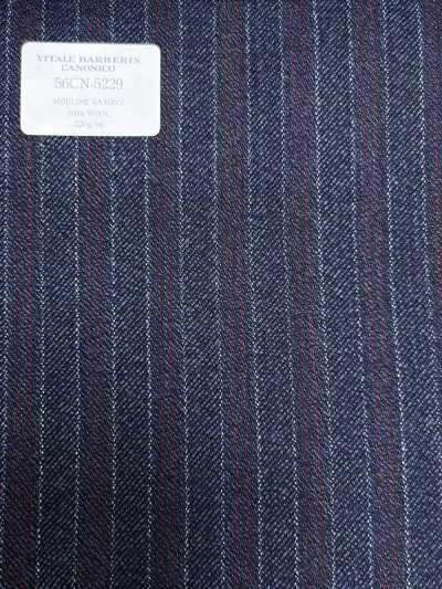 56CN5229 CANONICO(カノニコ) 21 MOULINE SAXONY ネイビー/レッド ストライプ